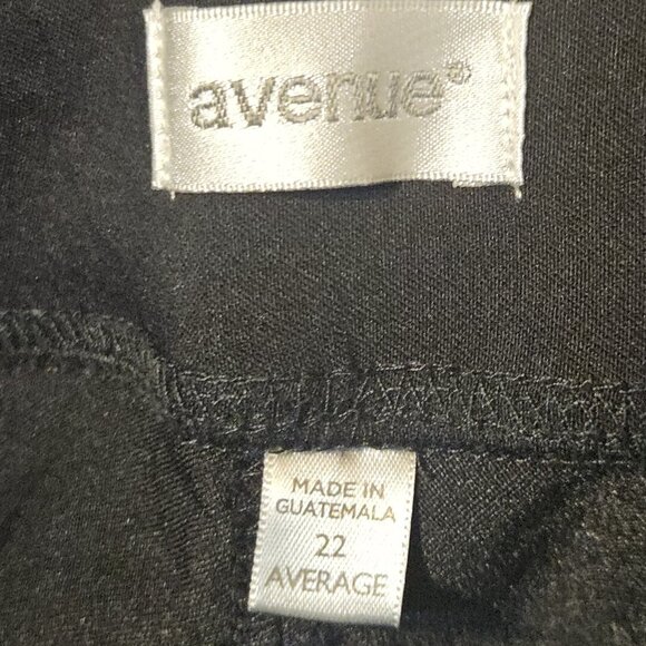 Avenue Plus Size 22 Average Black Elastic Waist Pants Office Work Stretch - Picture 4 of 7